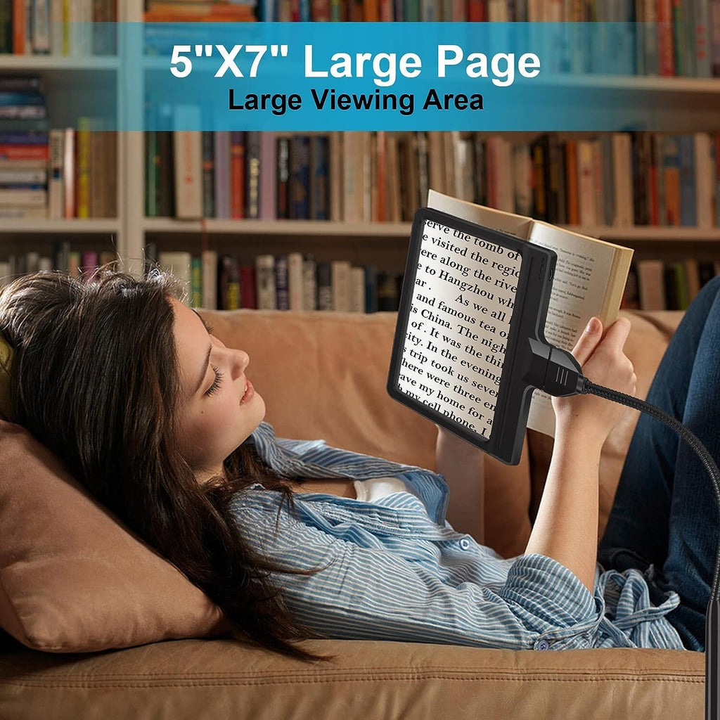 5X Magnifying Glass with Light and Stand, 36 LED Dimmable Floor Magnifying Lamp,