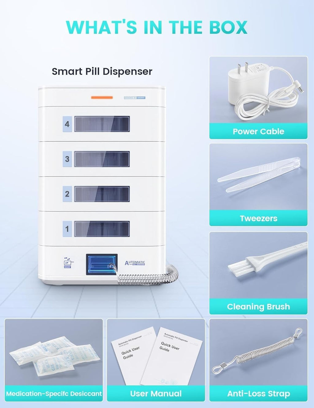 42-Day Smart Automatic Pill Dispenser with App Control, Upgraded LCD Display,...