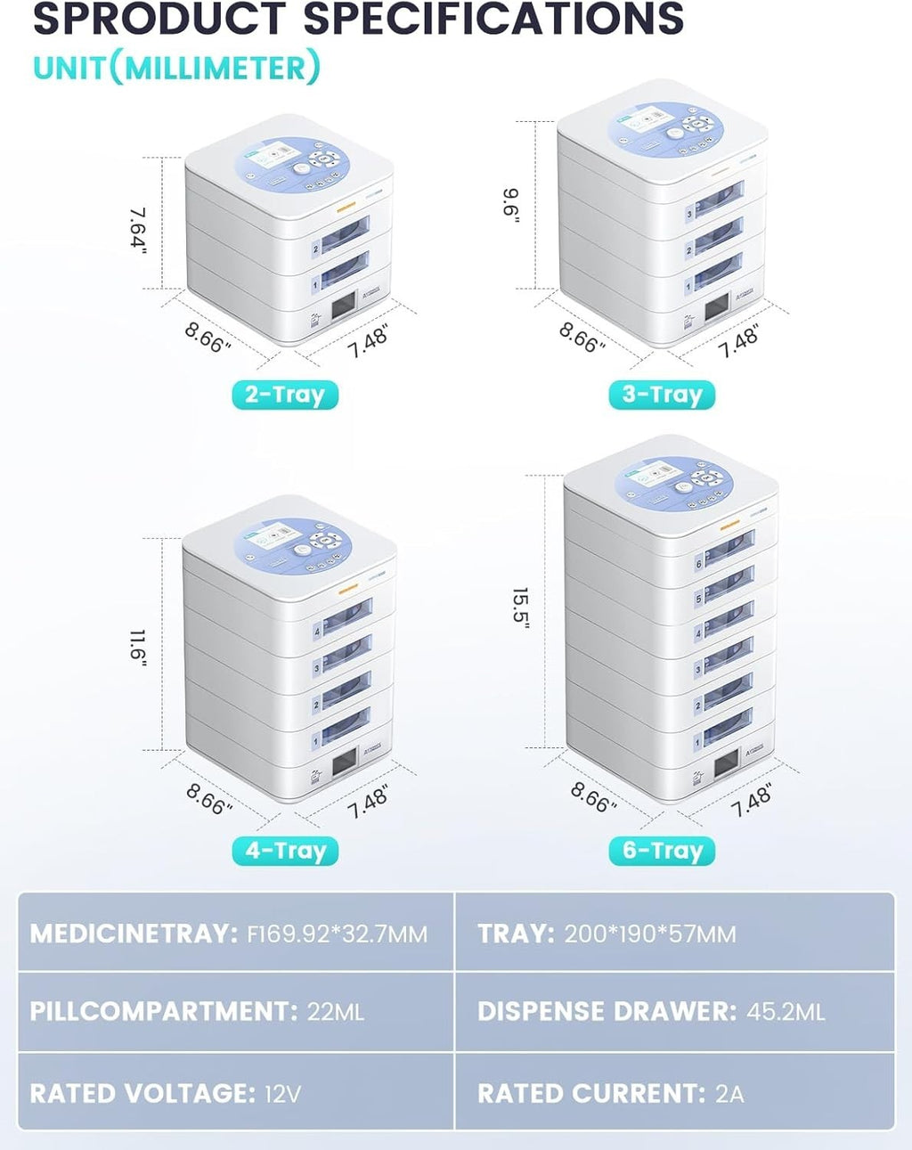 42-Day Smart Automatic Pill Dispenser with App Control, Upgraded LCD Display,...